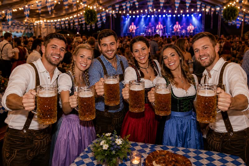 Gäster som firar på Stockholm Oktoberfest