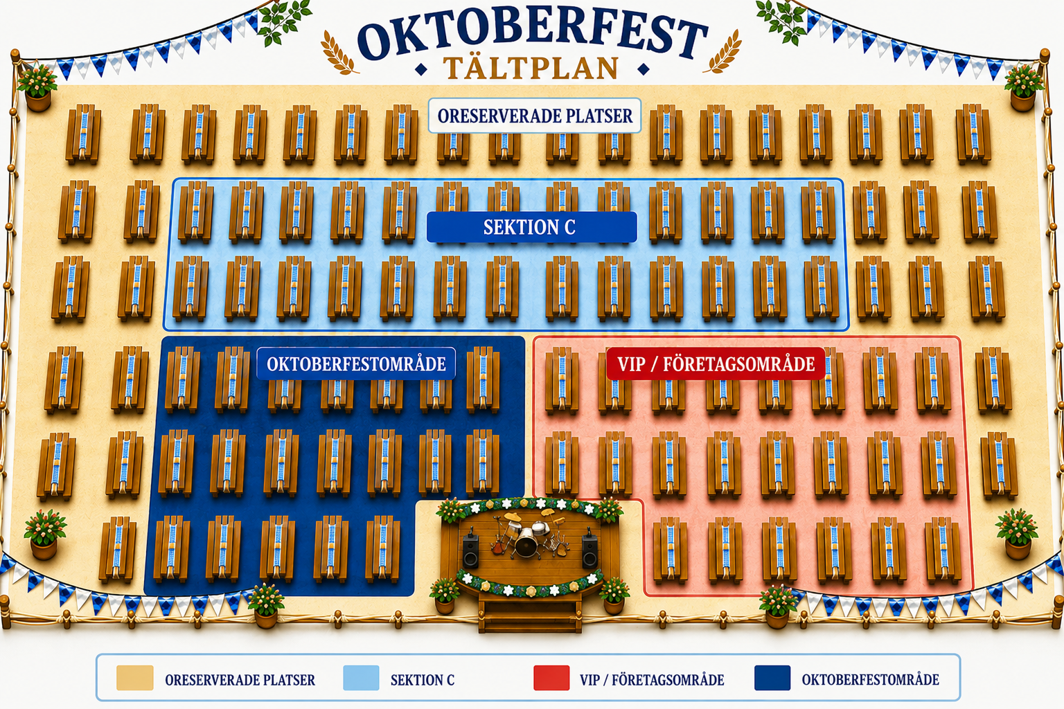 Sittplatskarta för Oktoberfest